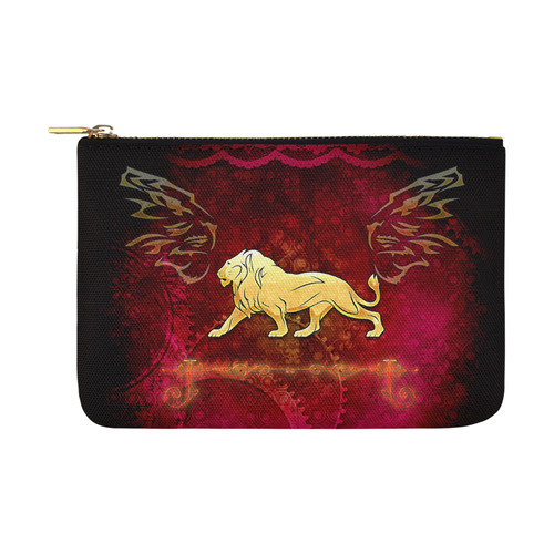 Golden lion on vintage background Carry-All Pouch 12.5''x8.5''