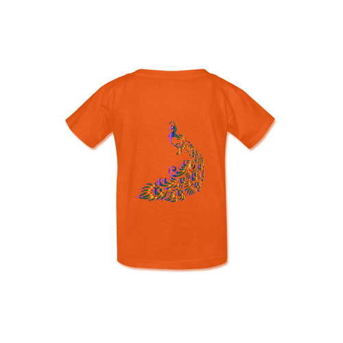 Abstract Rainbow Peacock Orange Kid's  Classic T-shirt (Model T22)