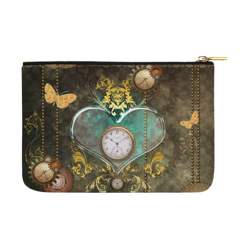 Steampunk, elegant design with heart Carry-All Pouch 12.5''x8.5''