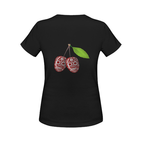 Cherry Sugar Skull Women's Classic T-Shirt (Model T17）