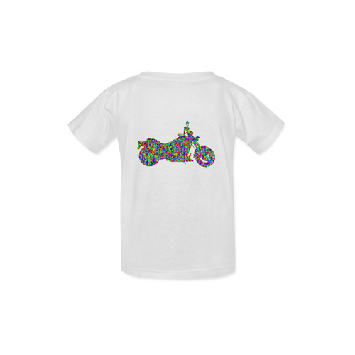 Abstract Triangles  Motorcycle White Kid's  Classic T-shirt (Model T22)