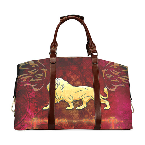 Golden lion on vintage background Classic Travel Bag (Model 1643) Remake