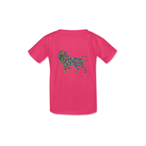Abstract Triangle Lion Pink Kid's  Classic T-shirt (Model T22)