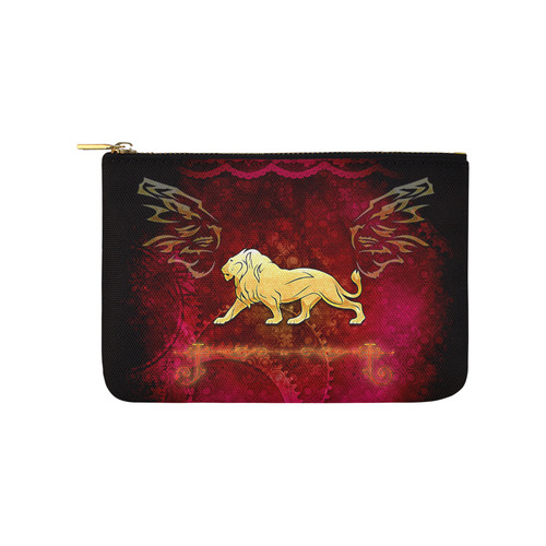 Golden lion on vintage background Carry-All Pouch 9.5''x6''