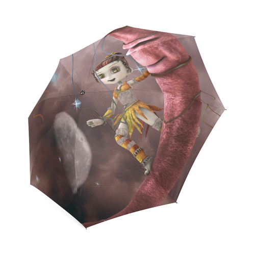 moon dance ,cute fairy Foldable Umbrella (Model U01)