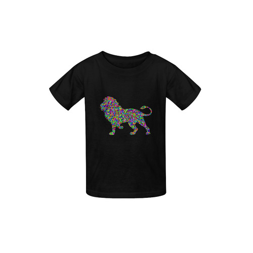 Abstract Triangle Lion Black Kid's  Classic T-shirt (Model T22)