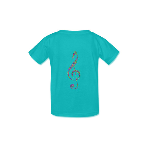 Abstract Triangle Music Note Aqua Green Kid's  Classic T-shirt (Model T22)