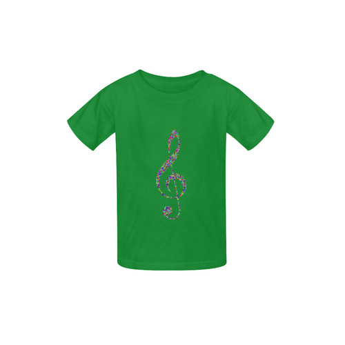 Abstract Triangle Music Note Green Kid's  Classic T-shirt (Model T22)