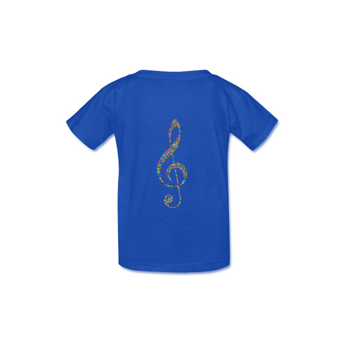 Abstract Triangle Music Note Blue Kid's  Classic T-shirt (Model T22)