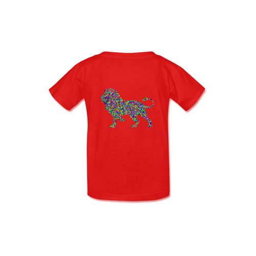 Abstract Triangle Lion Red Kid's  Classic T-shirt (Model T22)