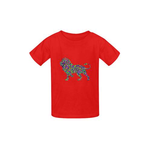 Abstract Triangle Lion Red Kid's  Classic T-shirt (Model T22)