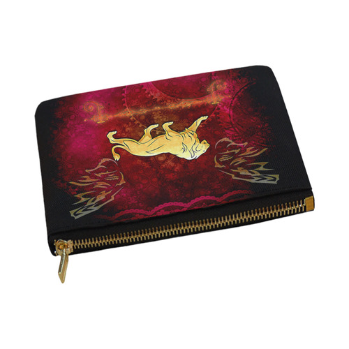 Golden lion on vintage background Carry-All Pouch 12.5''x8.5''