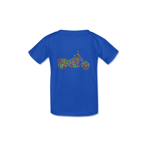 Abstract Triangles  Motorcycle Blue Kid's  Classic T-shirt (Model T22)