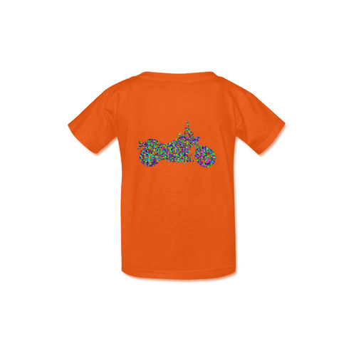 Abstract Triangles  Motorcycle Orange Kid's  Classic T-shirt (Model T22)