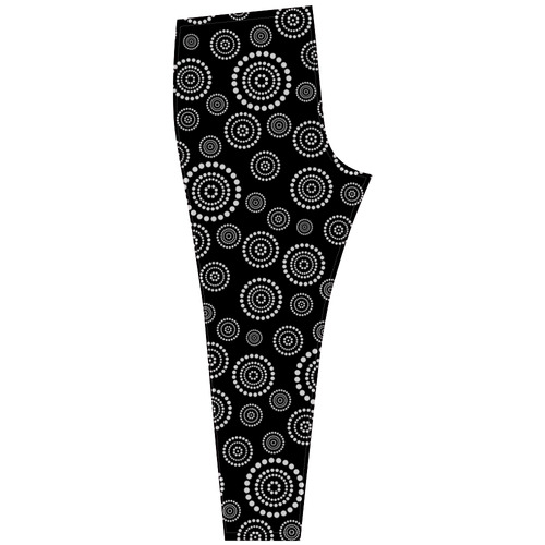 Dots Circle Flower Power Pattern white Cassandra Women's Leggings (Model L01)