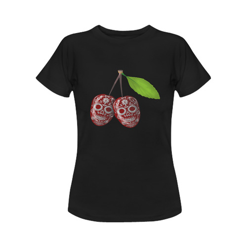 Cherry Sugar Skull Women's Classic T-Shirt (Model T17）