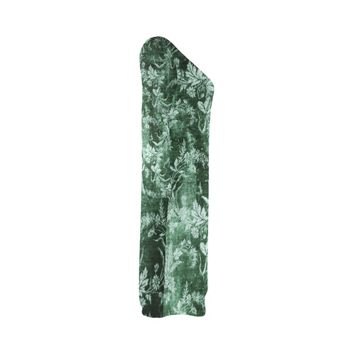 Grunge vintage floral pattern in dark green Bateau A-Line Skirt (D21)