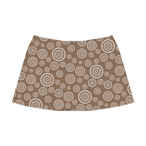 Dots Circle Flower Power Pattern white Mnemosyne Women's Crepe Skirt (Model D16)