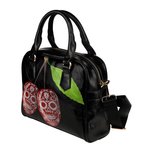 Cherry Sugar Skull Shoulder Handbag (Model 1634)