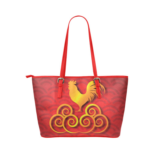 Year of the Rooster Leather Tote Bag/Large (Model 1651)