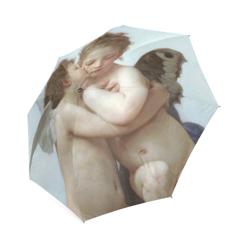 Bouguereau First Kiss Cupid Psyche Foldable Umbrella (Model U01)