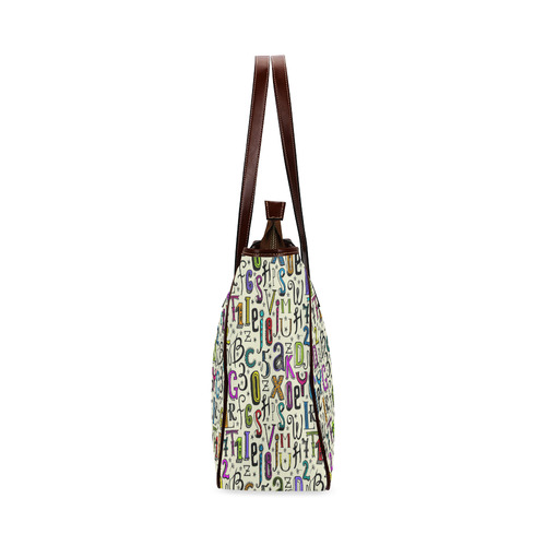 Letters Numbers Stars Typography Pattern Colored Classic Tote Bag (Model 1644)