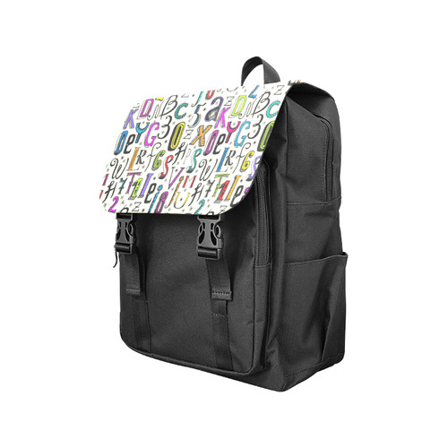 Letters Numbers Stars Typography Pattern Colored Casual Shoulders Backpack (Model 1623)