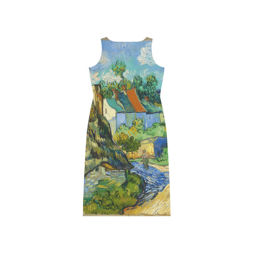 Van Gogh Houses in Auvers Phaedra Sleeveless Open Fork Long Dress (Model D08)
