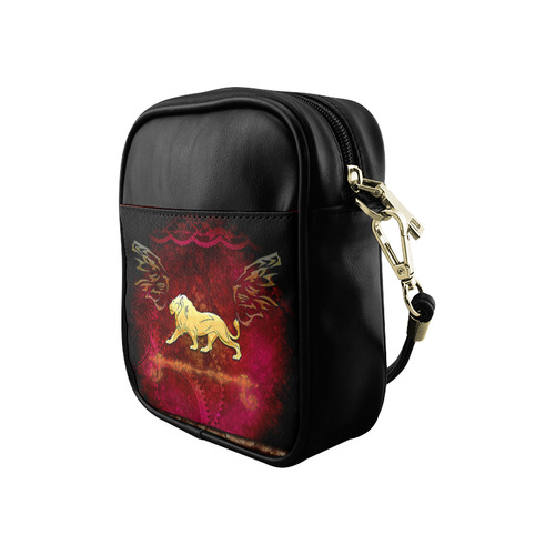 Golden lion on vintage background Sling Bag (Model 1627)