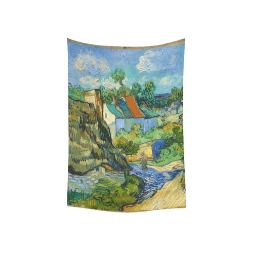 Van Gogh Houses in Auvers Cotton Linen Wall Tapestry 40"x 60"