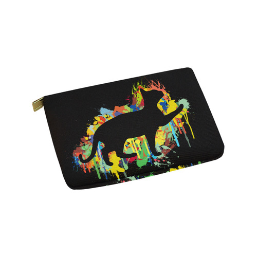 Lovely Cat Colorful Painting Splash Carry-All Pouch 9.5''x6''