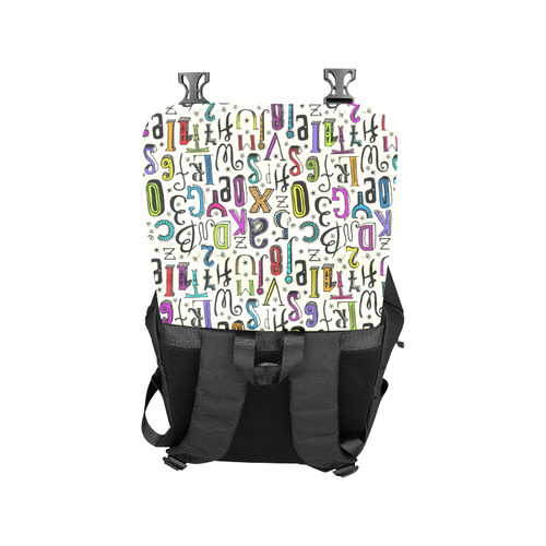 Letters Numbers Stars Typography Pattern Colored Casual Shoulders Backpack (Model 1623)