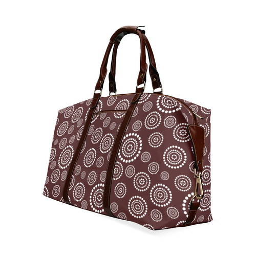 Dots Circle Flower Power Pattern white Classic Travel Bag (Model 1643) Remake