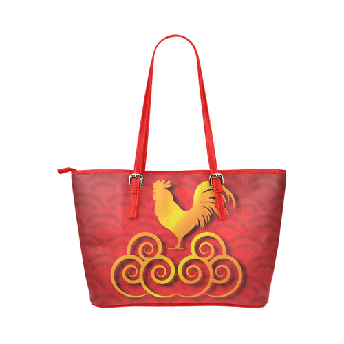 Year of the Rooster Leather Tote Bag/Small (Model 1651)