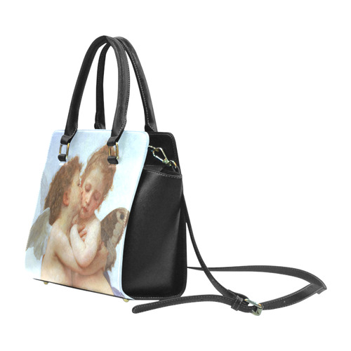 Bouguereau First Kiss Angels Rivet Shoulder Handbag (Model 1645)