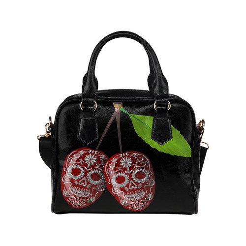 Cherry Sugar Skull Shoulder Handbag (Model 1634)