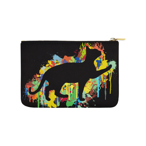 Lovely Cat Colorful Painting Splash Carry-All Pouch 9.5''x6''