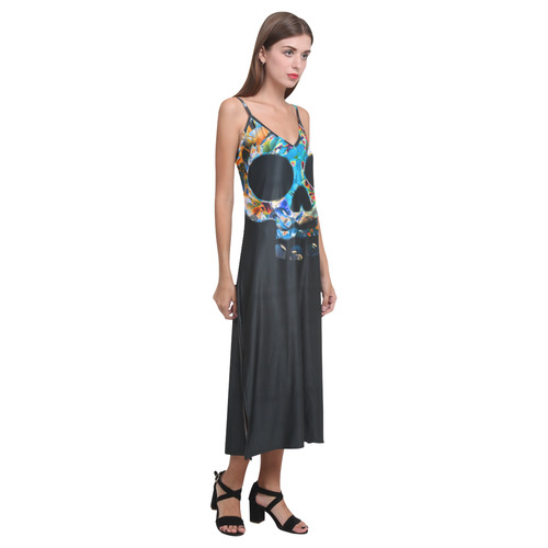 deathflower V-Neck Open Fork Long Dress(Model D18)