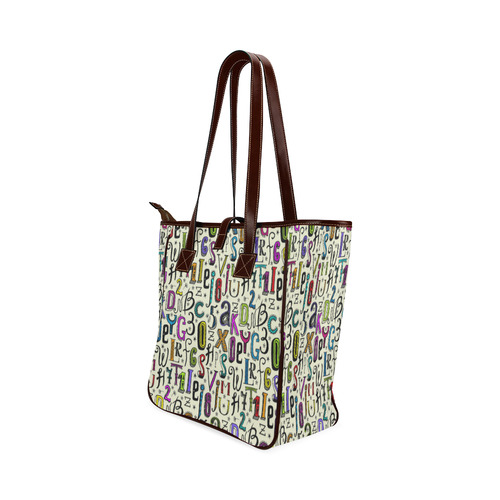 Letters Numbers Stars Typography Pattern Colored Classic Tote Bag (Model 1644)