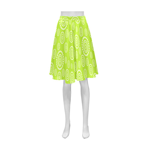 Dots Circle Flower Power Pattern white Athena Women's Short Skirt (Model D15)