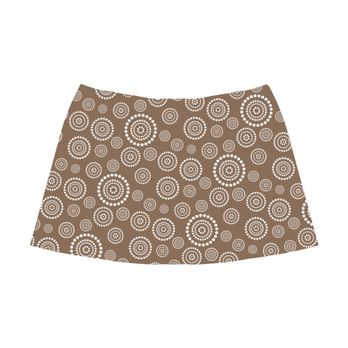 Dots Circle Flower Power Pattern white Mnemosyne Women's Crepe Skirt (Model D16)