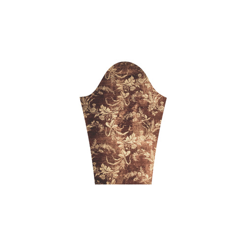 Grunge vintage floral pattern in warm brown Bateau A-Line Skirt (D21)