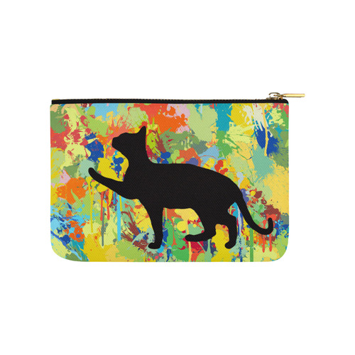 Lovely Cat Colorful Splash Complet Carry-All Pouch 9.5''x6''