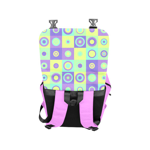 Green and Purple Chequered Buttons Casual Shoulders Backpack (Model 1623)