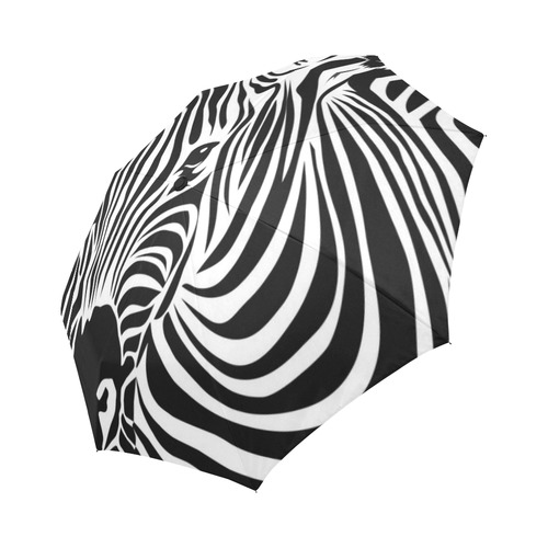 zebra opart, black and white Auto-Foldable Umbrella (Model U04)