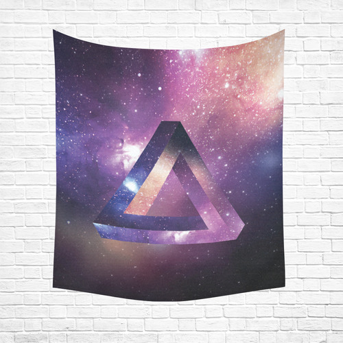Trendy Purple Space Design Cotton Linen Wall Tapestry 51"x 60"