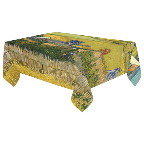 Van Gogh Harvest at La Crau Cotton Linen Tablecloth 60"x 104"