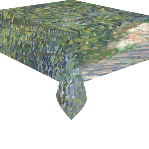 Vincent van Gogh Path in Woods Cotton Linen Tablecloth 52"x 70"