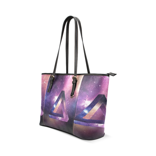 Trendy Purple Space Design Leather Tote Bag/Small (Model 1640)