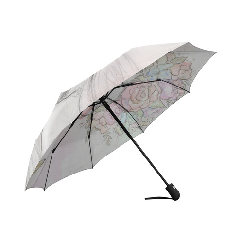 Boho Queen, skull girl, watercolor woman Auto-Foldable Umbrella (Model U04)